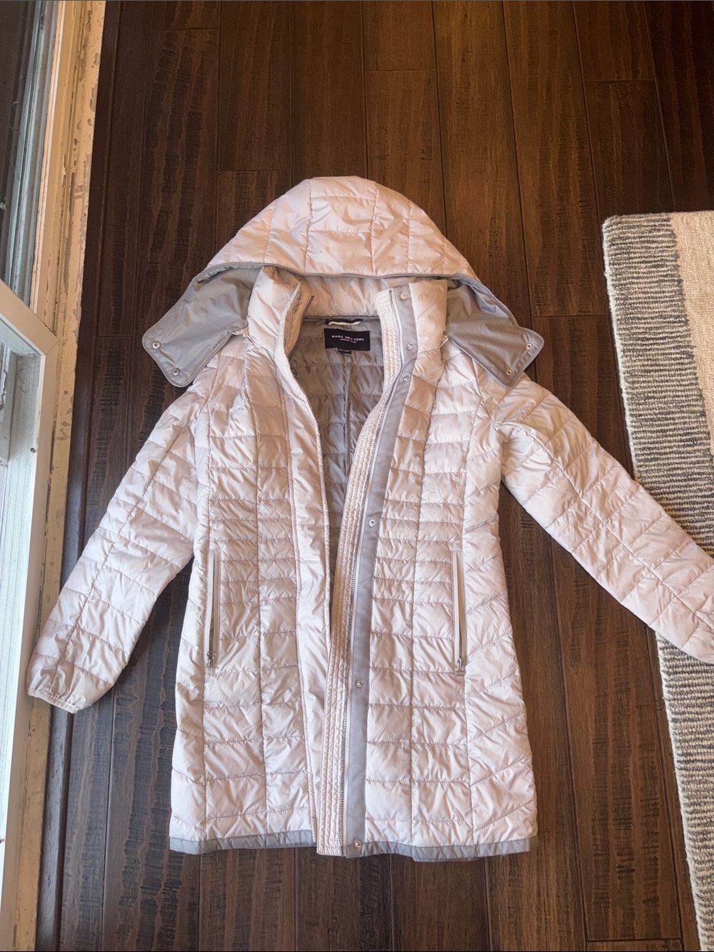 Marc New York Light Gray Puffer Coat